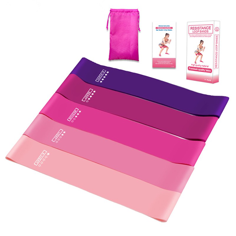 Dây Tập yoga Co Giãn Bộ 5 Dây Đàn Hồi dây tập yoga có giãn dây tập chân mông Thể Dục Miniband Phụ Kiện Tập Chân mông
