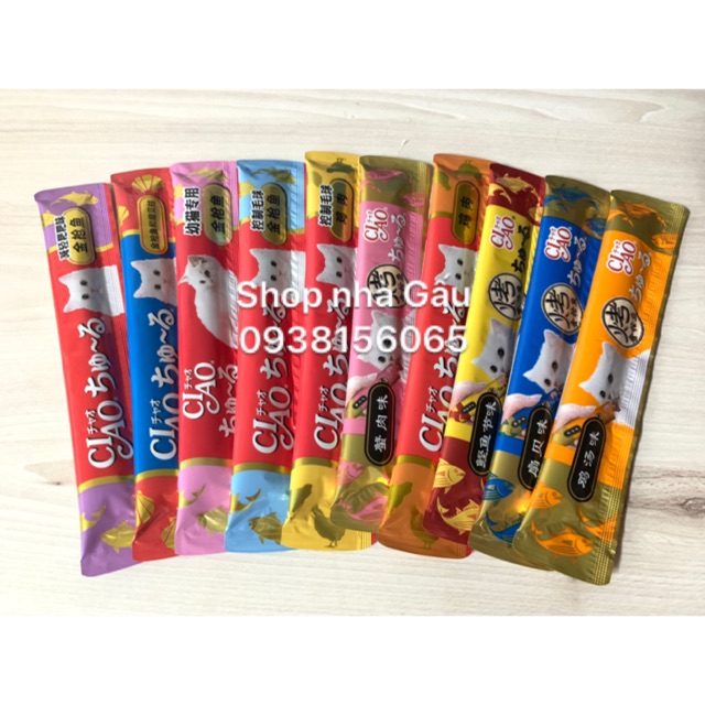Combo 10 tuýp/ thanh soup thưởng Ciao churu cho mèo