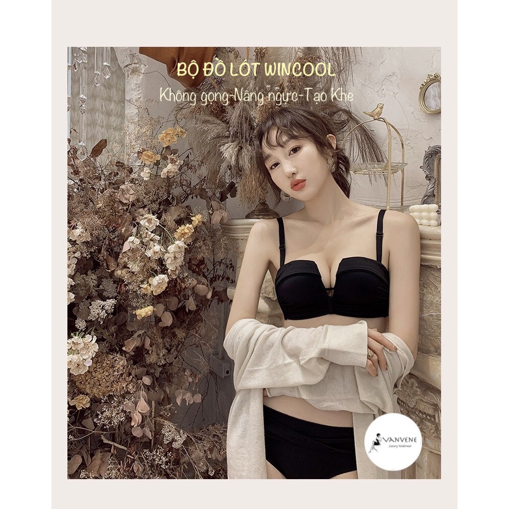 BỘ ĐỒ LÓT NỮ SU ĐÚC KHÔNG GỌNG CUP NGANG ĐỆM KÉP NÂNG NGỰC NHIỀU TẠO KHE GỢI CẢM CHẤT LIỆU VẢI AIRCOOL MẶC NHIỀU KIỂU B2