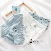 QUÂN LÓT COTTON HOA CÚC XANH BUỘC NƠ THẤM HÚT THOÁNG MÁT Q003