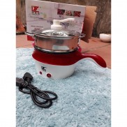Ca nấu mì kiêm nồi lẩu mini kèm xửng hấp chống dính tay cầm