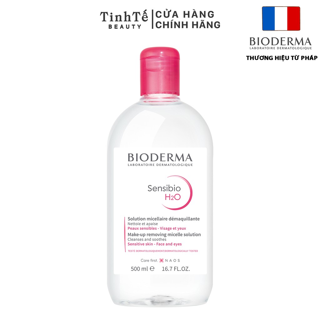 Dung dịch làm sạch và tẩy trang dành cho mọi loại da công nghệ Micellar Bioderma Sensibio H2O - 500ml