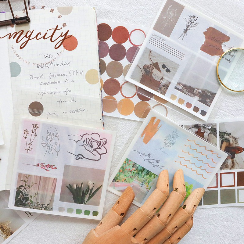 Nhãn dán Mohamm Winzige trang trí bullet journal gói 4 tấm sticker