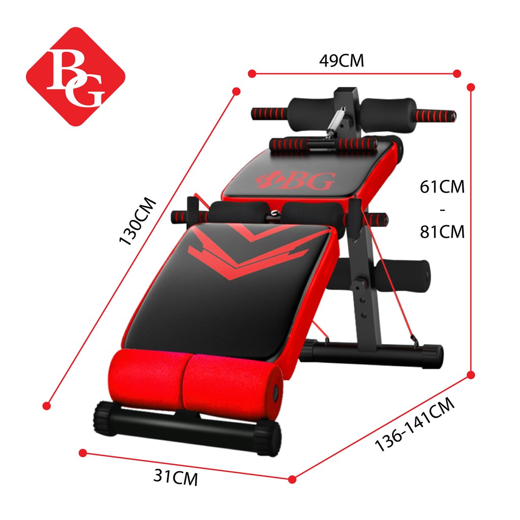 CHAIR19 - Ghế tập bụng cong có chốt gập (RED) 2021