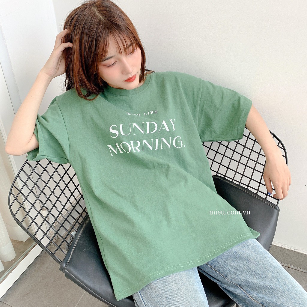 [Miều Fashionista] Áo thun in hình Sunday Morning