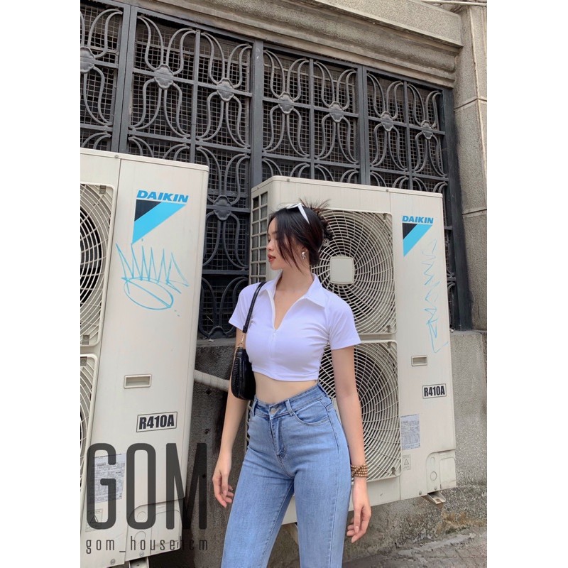 Crop MOI dây kéo (ẢNH THẬT SHOP CHỤP)