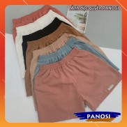 quần đùi nữ mặc nhà ống rộng short ngắn vải đũi mềm mát thấm hút mồ hôi - Q370
