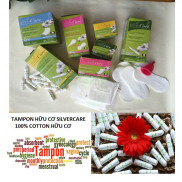 Tampon Băng vệ sinh Hữu cơ SILVERCARE có cần đẩy, không cần đẩy - Organic Tampon TPOG