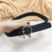 Dây Dây thắt lưng nữ Ulzzang khoen tròn màu đen TiQi Jeans