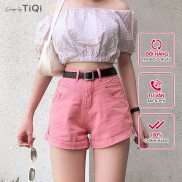 Short kaki nữ màu đen, quần bò kaki nữ cao cấp TiQi S1-461