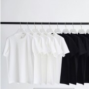 Áo thun trắng đen unisex nam nữ ngắn tay trơn 2 màu basic dáng xuông, áo phông nam nữ đơn giản