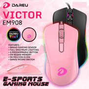 Chuột Gaming DAREU EM908 QUEEN PINK/ WHITE/ BLACK (LED RGB, BRAVO sensor) BH 2 năm