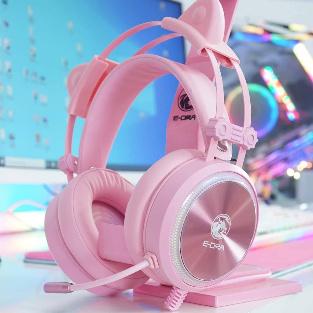 Tai nghe E-Dra EH412 Pro Pink led RGB, âm thanh 7.1 - Hàng chính hãng