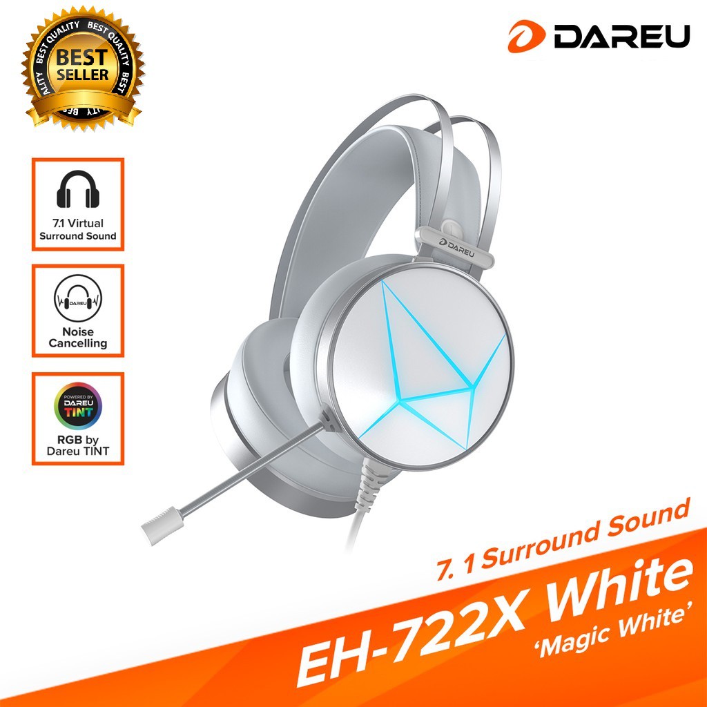 Tai nghe DareU EH722x (White/Pink) - Hàng chính hãng