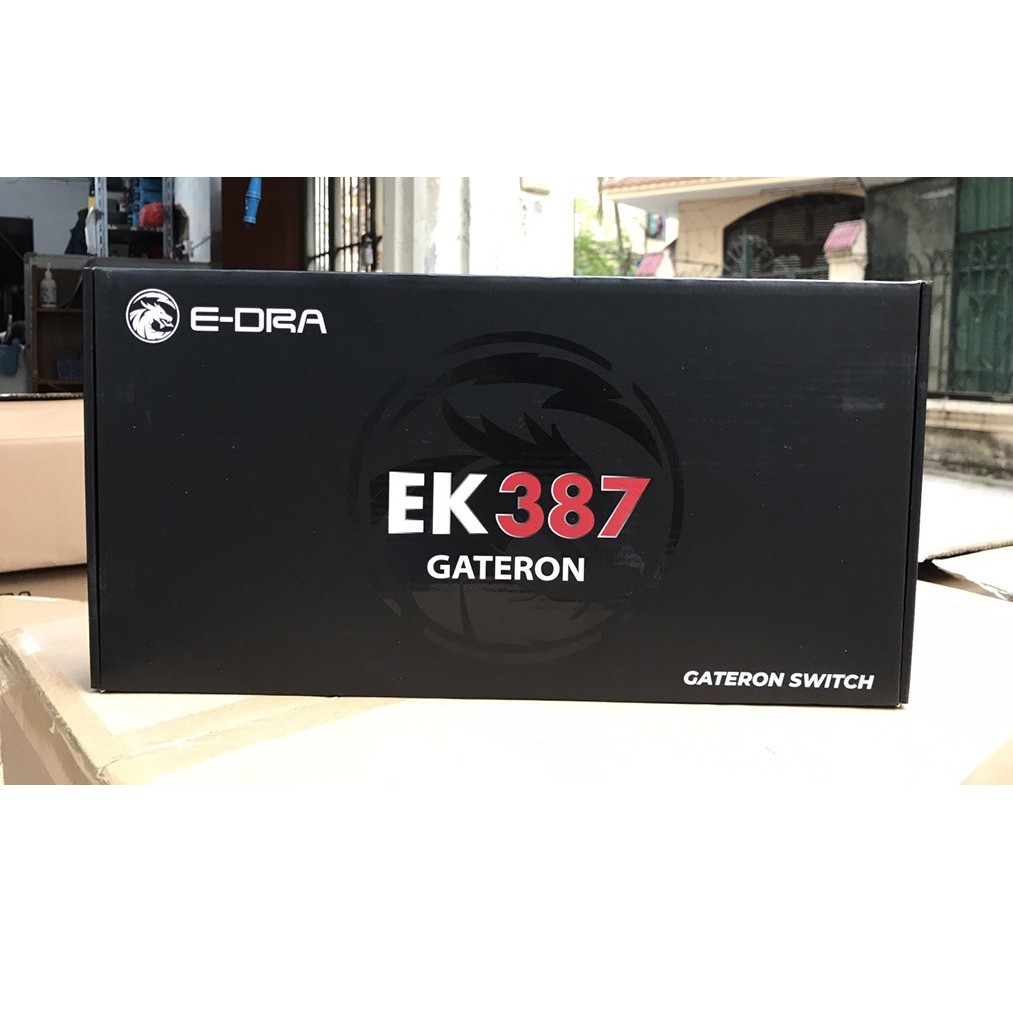 Phím cơ E-dra EK387 Gateron Blue/Brown/Red/Yellow/Black switch dây liền, led đơn sắc - Hàng chính hãng