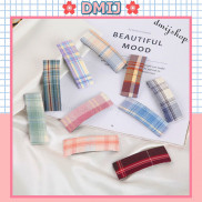 Kẹp tóc chữ nhật họa tiết caro cặp mái vintage hàn quốc