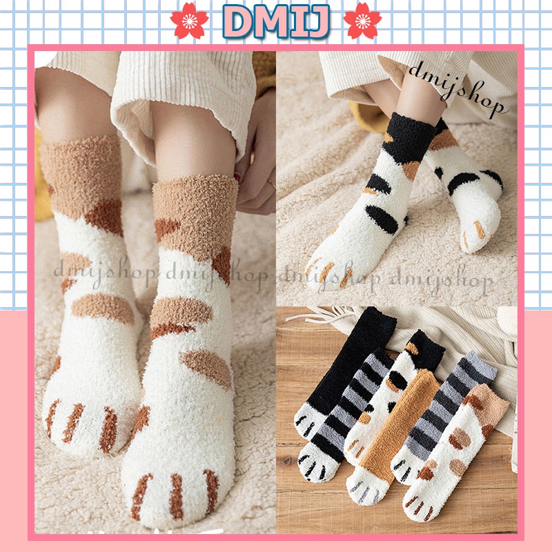 Tất Lông Cừu Nữ Cổ Cao Thoáng Mát Cho Mùa Thu Đông Đáng Yêu