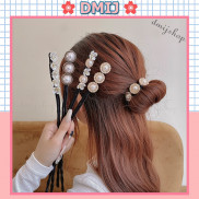 Dụng Cụ Búi Tóc Đính Ngọc Quấn Dẻo Đồ Cột Tóc Hàn Quốc Nhiều Màu
