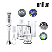 Máy xay cầm tay Braun Sản xuất 100% tại Châu Âu Số 1 thế giới, Công suất 1000w, chống văng độc quyền, bảo hành 24 thang