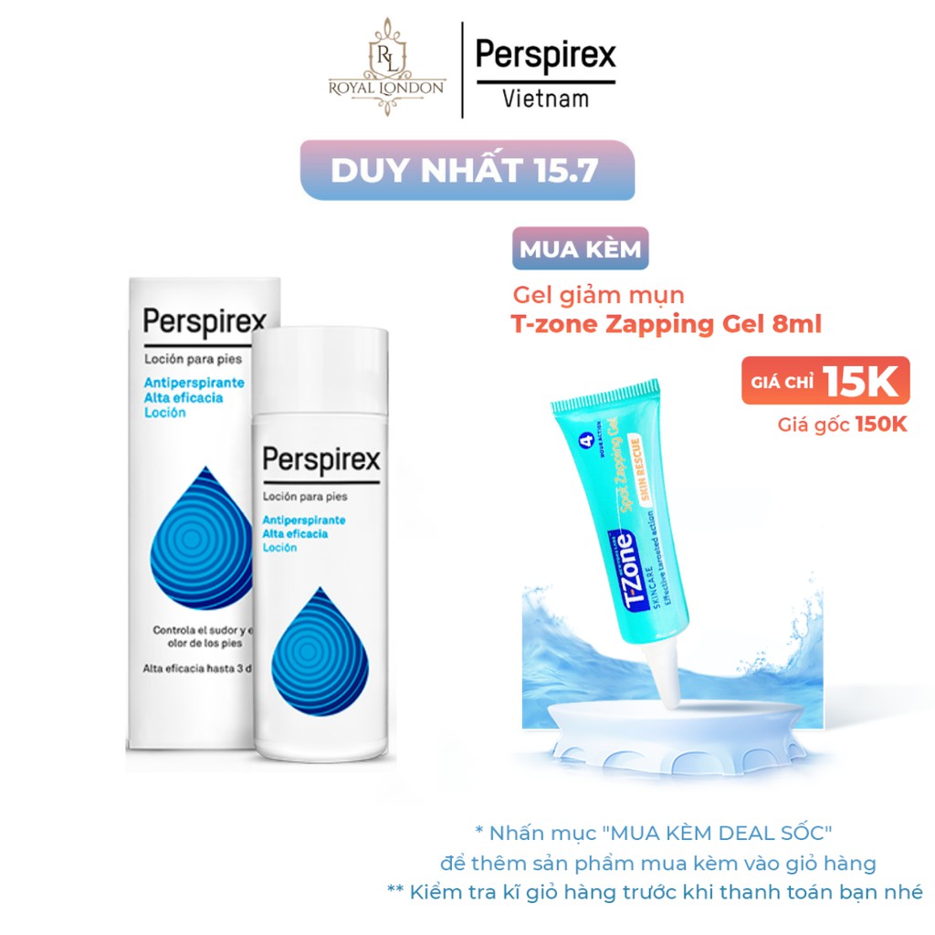 Lotion ngăn mồ hôi tay chân hiệu quả đến 3 ngày Perspirex Foot Lotion 100ml