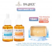 Combo trắng da căng mượt serum Vitamin C + serum Hyaluronic Balance Active Formula 30ml/ chai