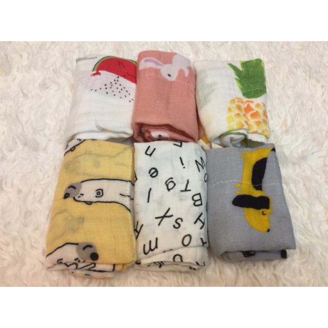 Sét 3 khăn sữa sợi tre 3 lớp Muslin Tree Siêu mềm