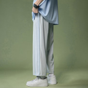 Quần Ổng Rộng Dáng Suông Nam Nữ Unisex - Quần Jogger Thể Thao 4 Sọc Đen Trắng Ghi