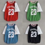 Áo thun tay lỡ unisex - Áo phông nam nữ bóng rổ 4 màu cotton dáng xuông streetwear