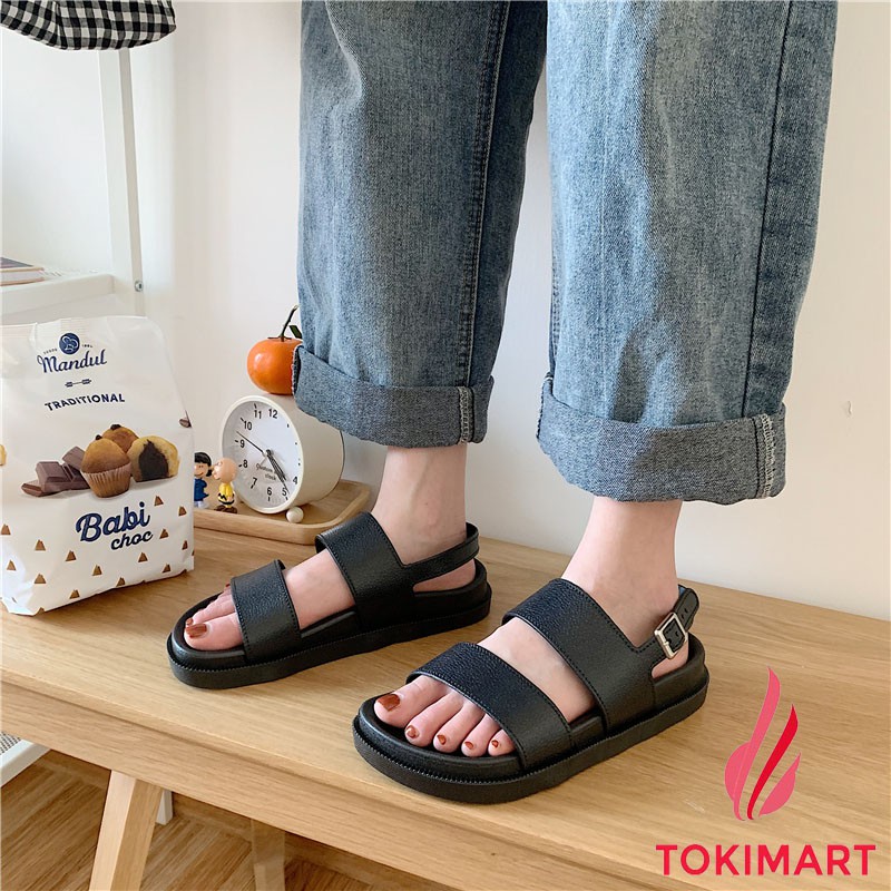 Sandal nữ, dép 2 quai ngang có quai hậu đi học, đi chơi thời trang sang chảnh DS1T đế cao su mềm dẻo chống trơn