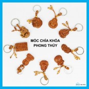 Móc khóa gỗ phong thủy nhiều mẫu. Móc treo chìa khóa bình an, tài lộc - Hiên Nhà