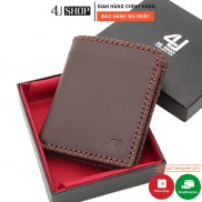 Ví Nam Da Bò 4U Handmade Nổi Bật F129 (đen - nâu)
