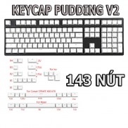 Bộ Keycap Pudding v2 PBT 143 phím màu trắng ( Xuyên LED,Double Shot )