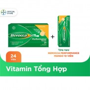 Viên sủi bổ sung Vitamin Berocca Performance Mango 24 Viên + Tặng 1 Tuýp Berocca 10 Viên