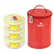 Bộ Hộp Cơm Thủy Tinh Happy Cook Chữ Nhật/ Tròn Kèm Túi Giữ Nhiệt HCG-03R/ HCG-03C (370ml)