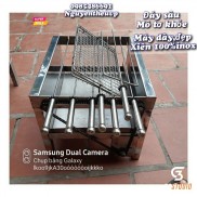 Máy nướng thịt chả lò quay gà vịt mini bếp nướng than hoa mô tơ tự động chuẩn (xiên 100% inox, đi kèm máy)