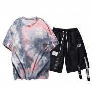 Bộ Quần Áo Nam Áo Thun Cổ Tròn Tay Lỡ In Loang Quần Short Phối Dây zenkonu TOP NAM 1000092 + SHORT NAM 1000010