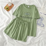 Bộ Quần Áo Nữ Cổ Tròn Tay Lỡ In Chữ CADAACE Quần Short Trơn Basic Kiểu Dáng Trẻ Trung Thời Trang Zenkonu QA NU 006