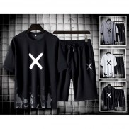 Bộ Quần Áo Nam Tay Lỡ Cổ Tròn Họa Tiết Hoạt Hình Chữ X Quần Short Basic Phong Cách Thời Trang Zenkonu QA NAM 1000089V1