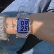 Dây đeo silicon trong suốt cho đồng hồ thông minh Apple 38mm 40mm 44mm 42mm Iwatch dòng 6 SE 5 4 3 2 1
