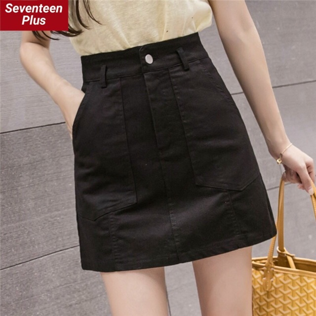 CHÂN VÁY KAKI CHỮ A HAI TÚI LỚN M15