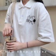 Áo Phông POLO Nữ Có Cổ - TTLCC56 - Form Rộng Unisex Tay Lỡ - Chất Thun Cotton Mềm Mát - Hình Thêu Sắc Sảo