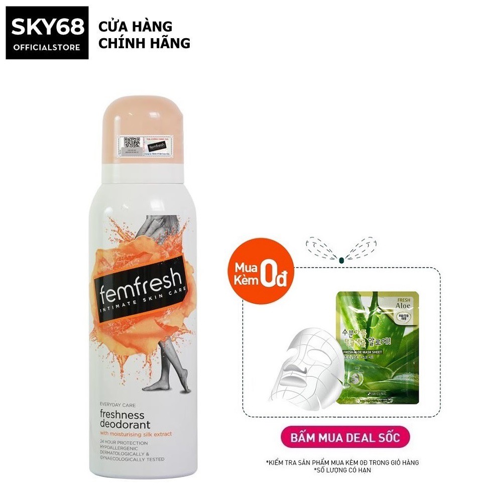 Xịt Thơm Mát Vùng Kín Femfresh Deodorant Spay 125ml (Cam)