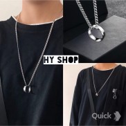 Dây chuyền titan phối nhẫn cá tính - vòng cổ titan nam nữ thép siêu bền không gỉ unisex (dây kèm nhẫn)