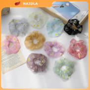 Dây buộc tóc, cột tóc vải scrunchies ren lưới hoa cúc hot trend mix đầm nữ, váy công chúa xinh xắn HATOLA