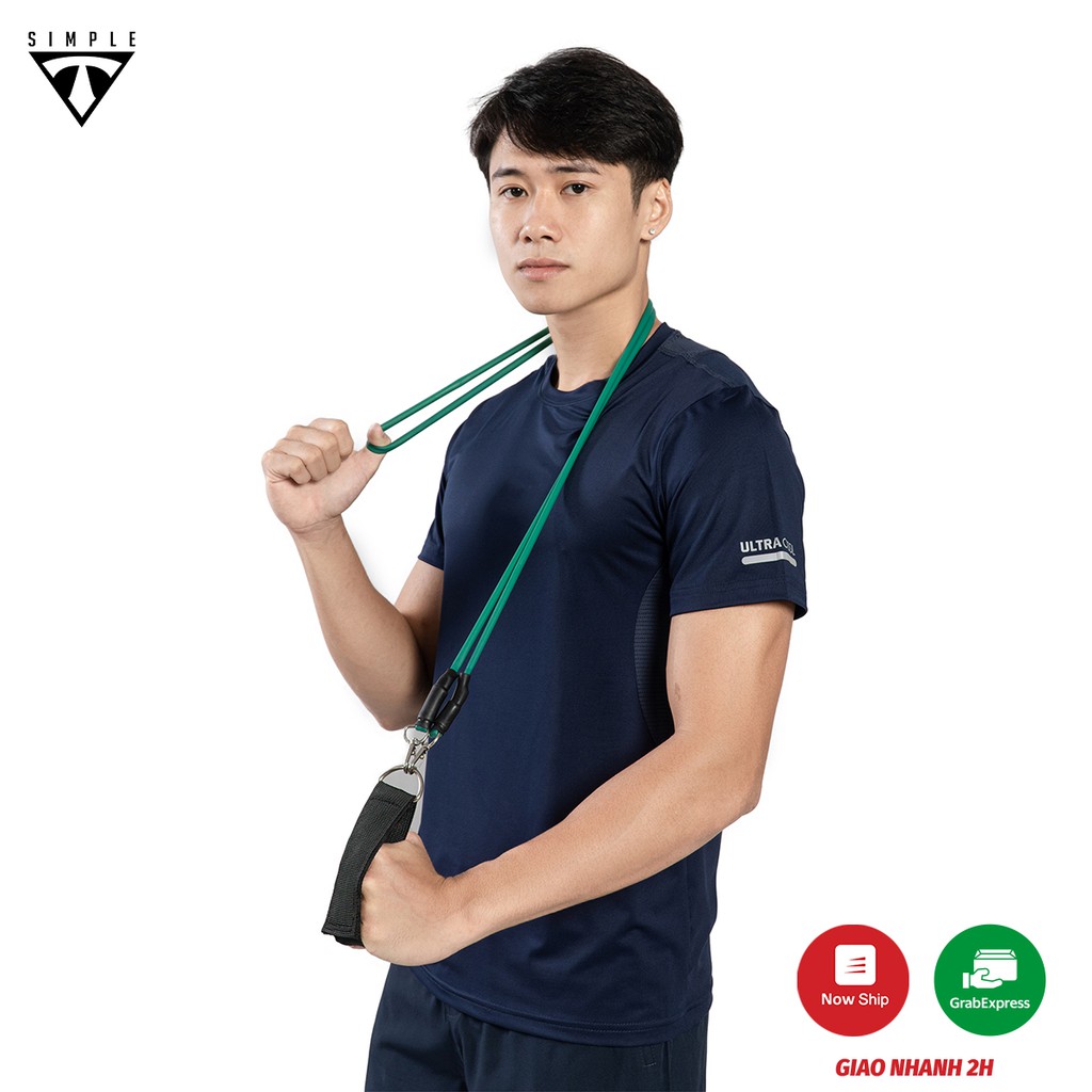 Áo Thể Thao Nam TSIMPLE tập gym phối lưới ngắn tay vải thun lạnh thoáng mát, co giãn, chuẩn form màu Navi