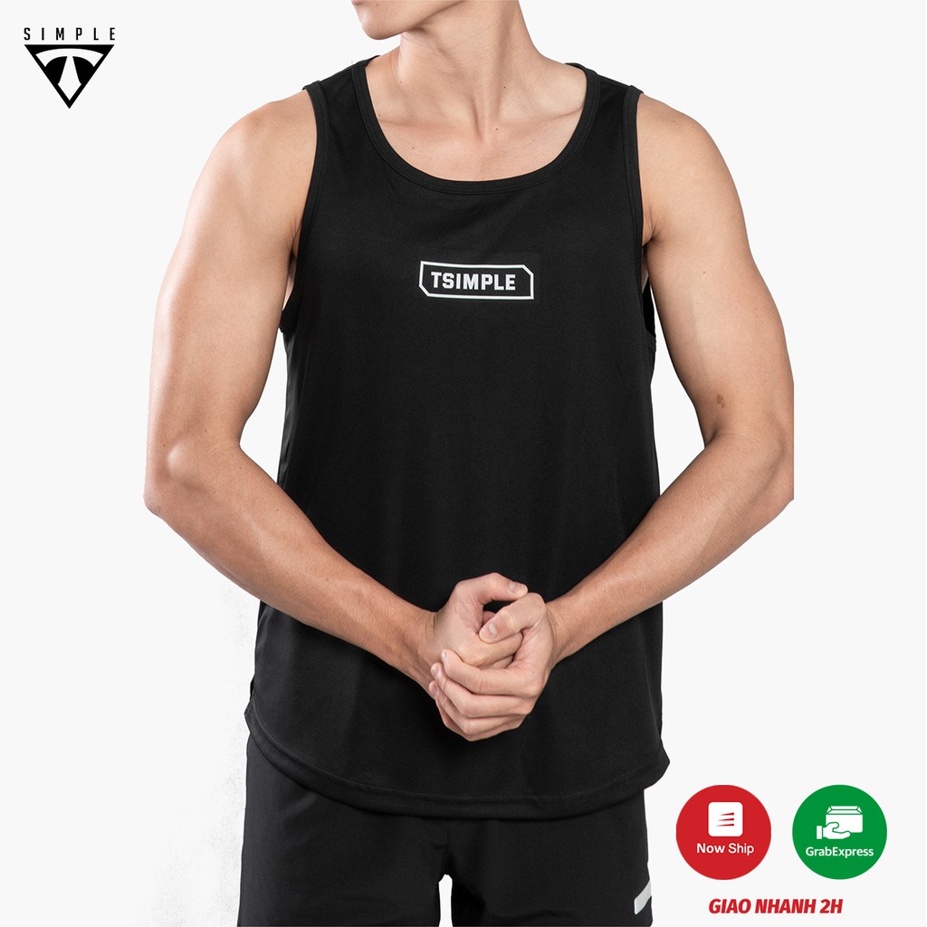 Áo Ba Lỗ Tank Top Thể Thao Nam T-SIMPLE Ver.02 (Màu Đen)