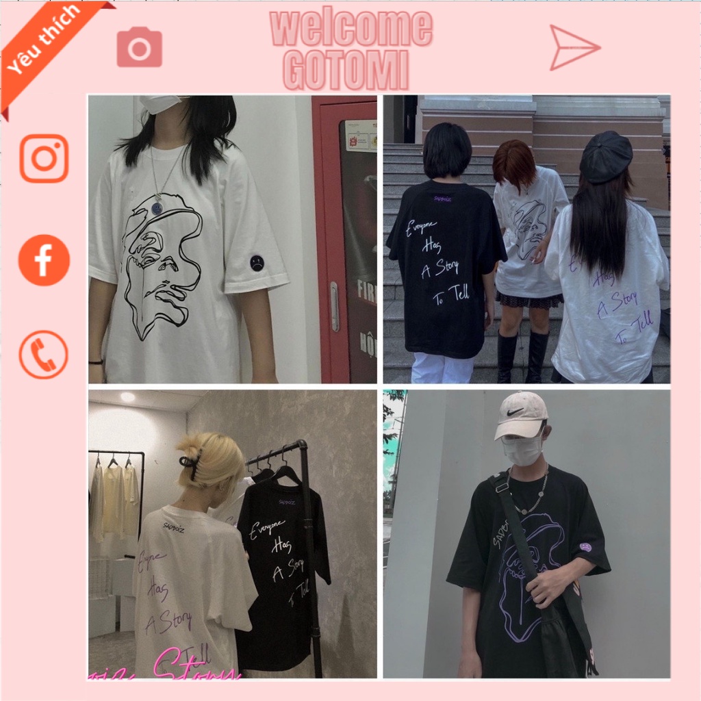 Áo thun tay lỡ Unisex Sadboiz form rộng vải cotton co dãn - áo phông nam nữ Sad Story phong cách Ulzzang - GTM Store