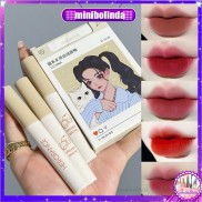 Set 5 son kem Herorange vỏ hình Cô gái ôm mèo và Chàng trai ôm chó chất son bóng siêu lì hàng nội địa Trung