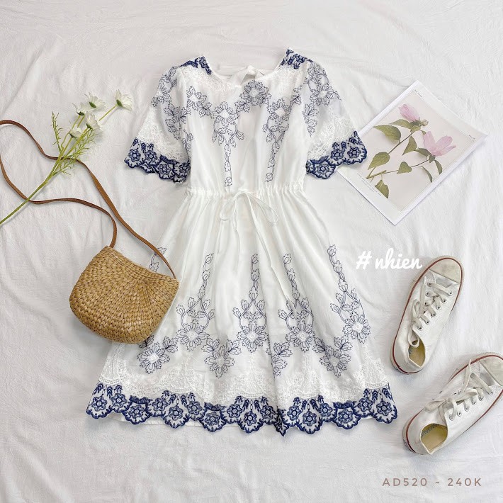 Đầm Xô Trắng Mùa Hè_Nhienvintage AD520