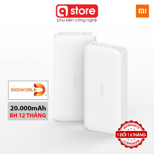 Sạc Dự Phòng Xiaomi Redmi 10000mAh 20000mAh Fast Charge - Sạc Nhanh 2 Cổng